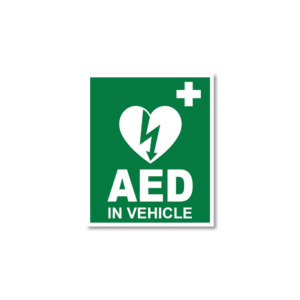 CARDIACT AED In Vehicle Window Sticker 10 x 12cm