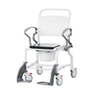 Rebotec Phoenix Tilt-in-Place Shower Commode Chair (Red) - German Made