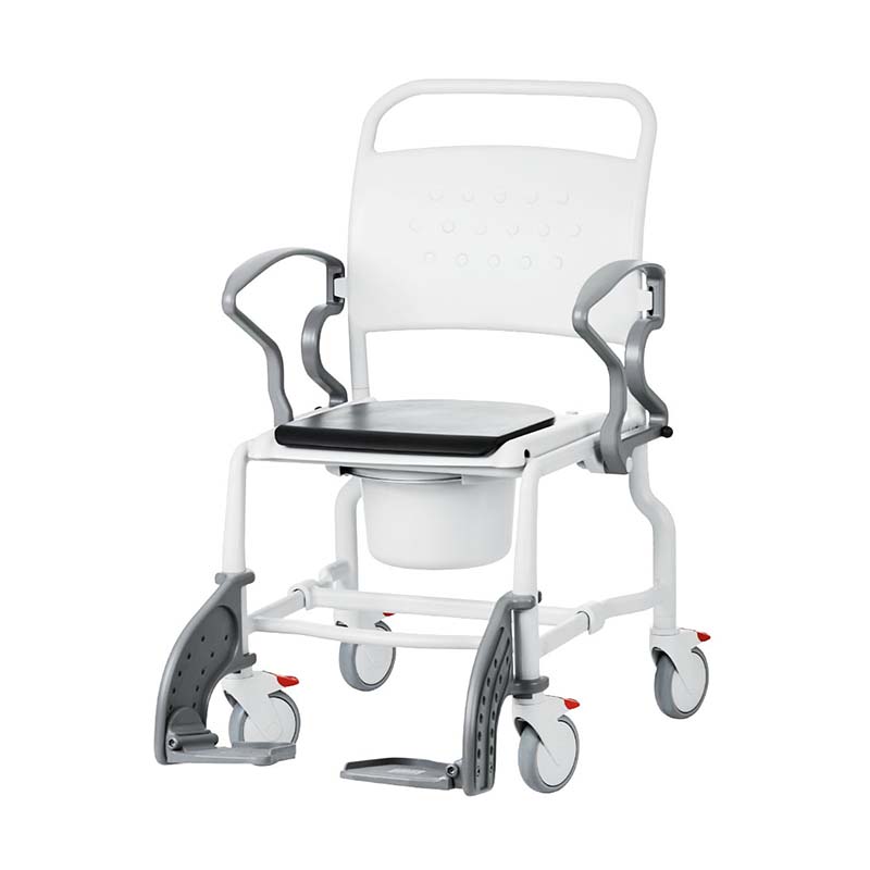 Rebotec Phoenix Tilt-in-Place Shower Commode Chair (Red) - German Made