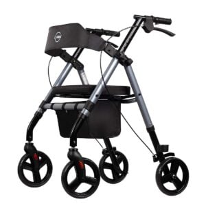Heavy Duty Bariatric Rollator Walker - Tall & Strong 180kg Capacity - Midnight