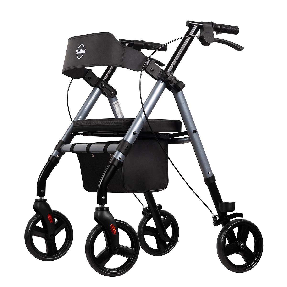 Heavy Duty Bariatric Rollator Walker - Tall & Strong 180kg Capacity - Midnight