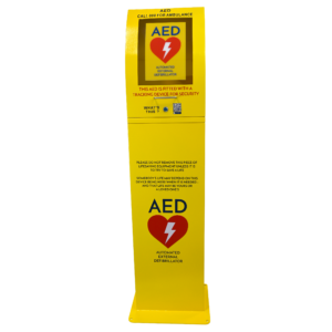 CARDIACT Yellow Floor Mount AED Cabinet 30 x 40 x 160 cm